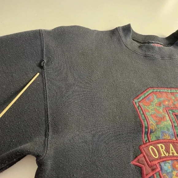 Vintage Jansport Sweatshirt L Black “Orange Coast” College Embroidered Appliqué - Picture 8 of 8